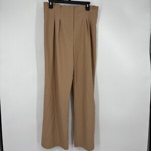 Aqua Women's High Rise Pleated-Waist Wide-Leg Pants Coco Brown Size XL NWT, $50